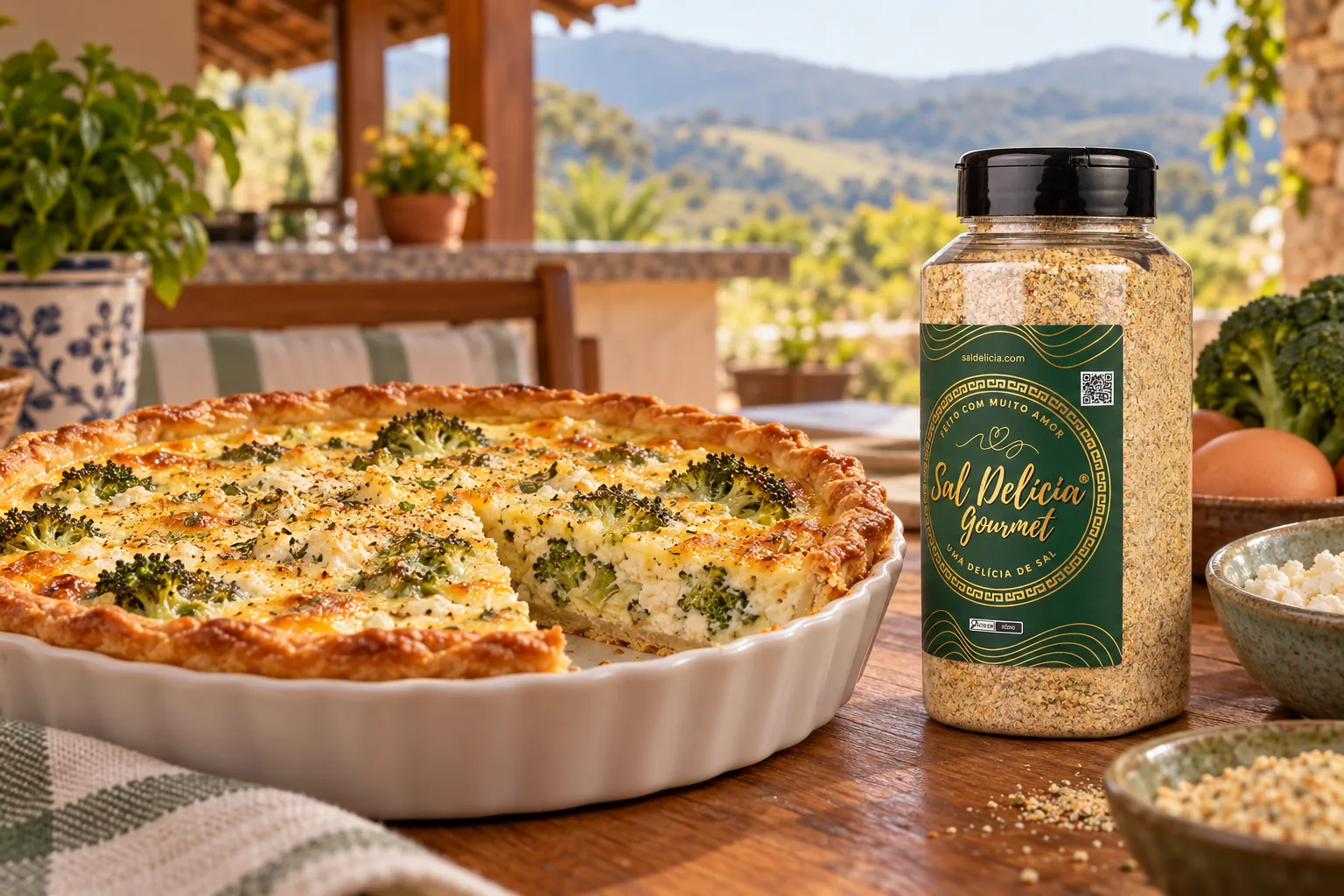 Ilustração do prato: Quiche de brócolis com ricota