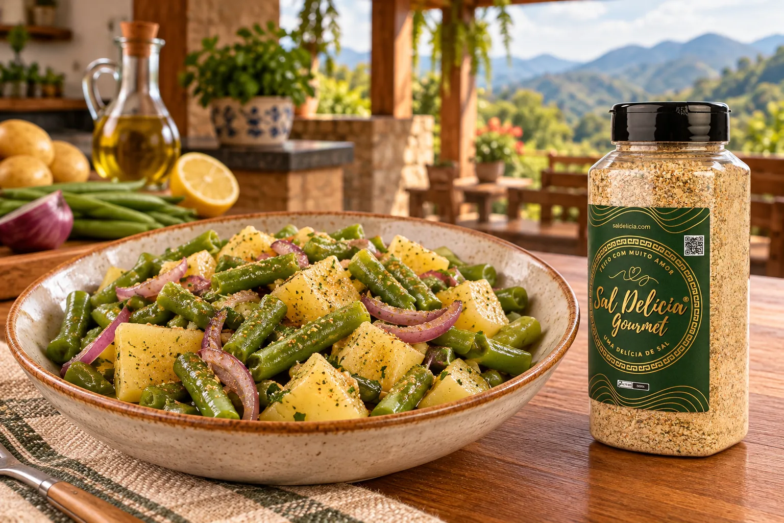 Ilustração do prato: Salada de vagem com batata