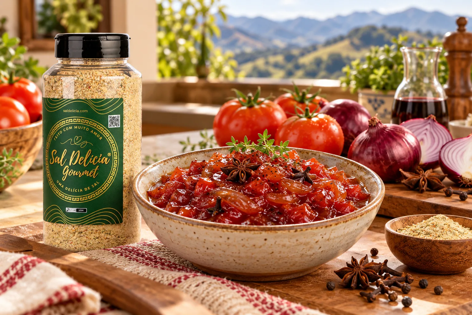 Ilustração do prato: Chutney de tomate e cebola para pratos salgados