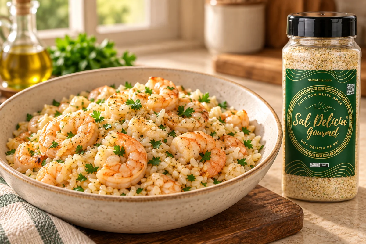 Ilustração do prato: Arroz de camarão
