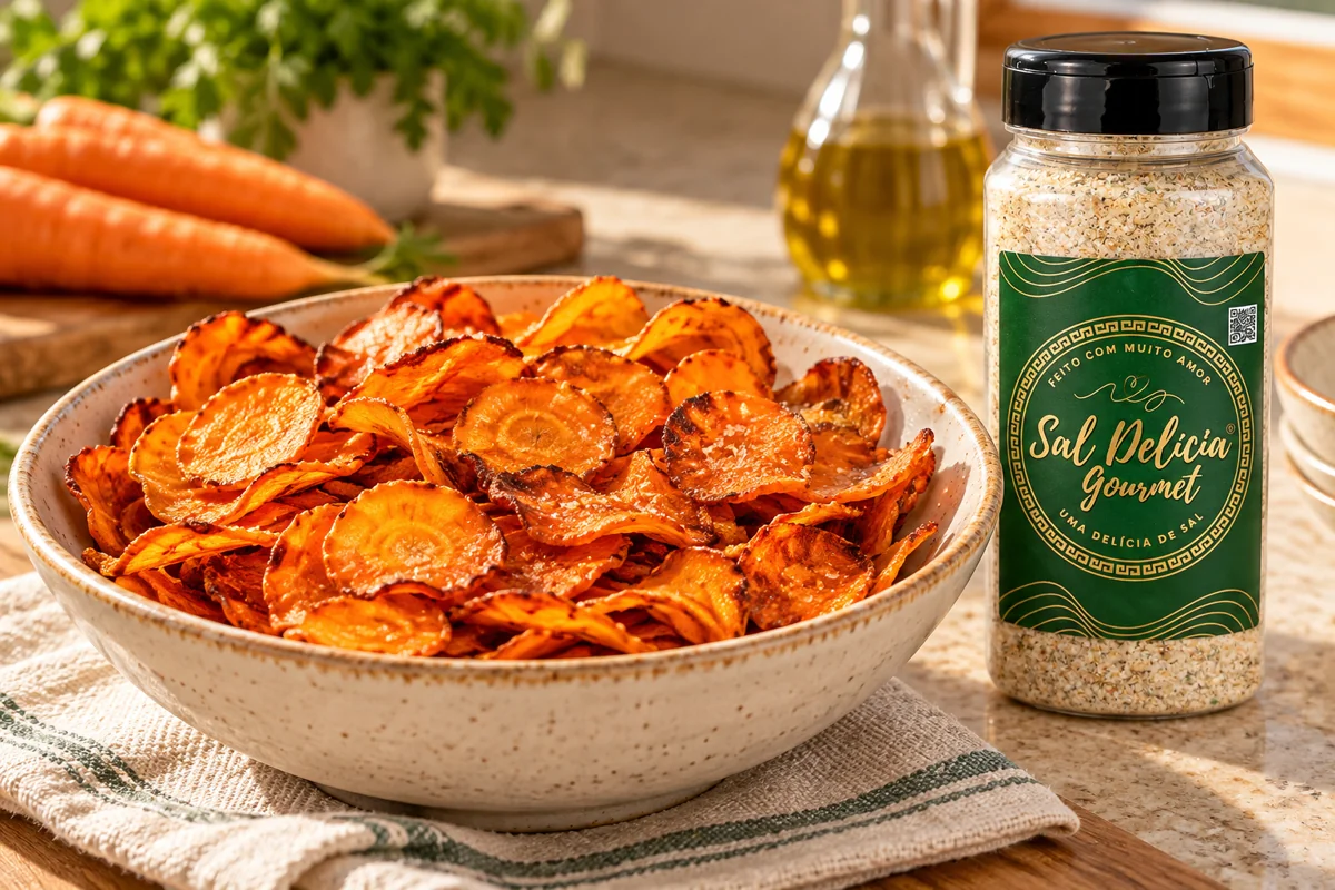 Ilustração do prato: Chips de cenoura na air fryer