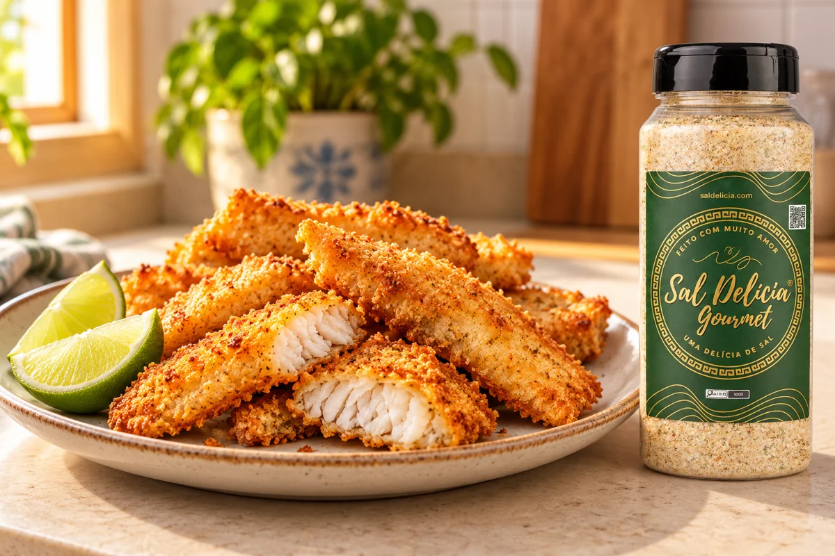 Ilustração do prato: Isca de peixe na air fryer