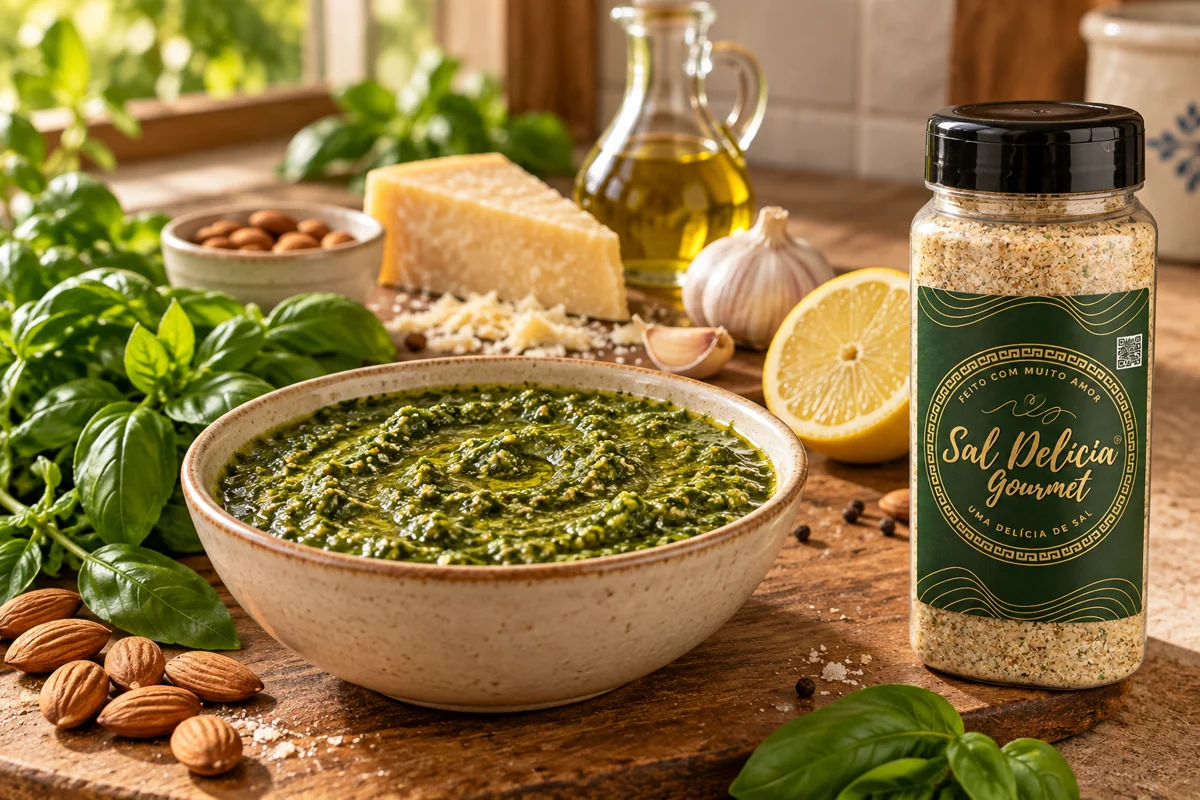 Ilustração do prato: Molho ao pesto