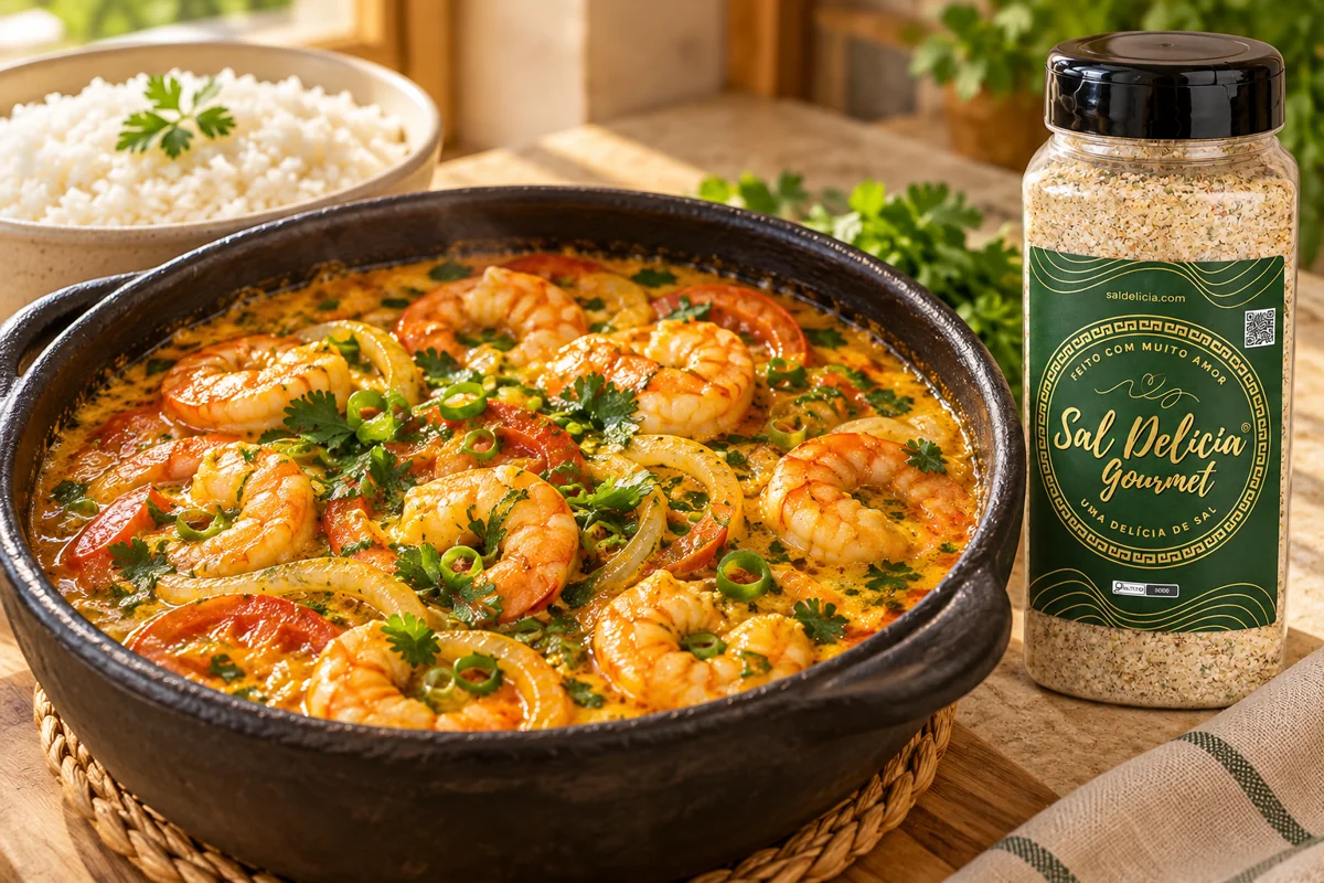 Ilustração do prato: Moqueca de camarão