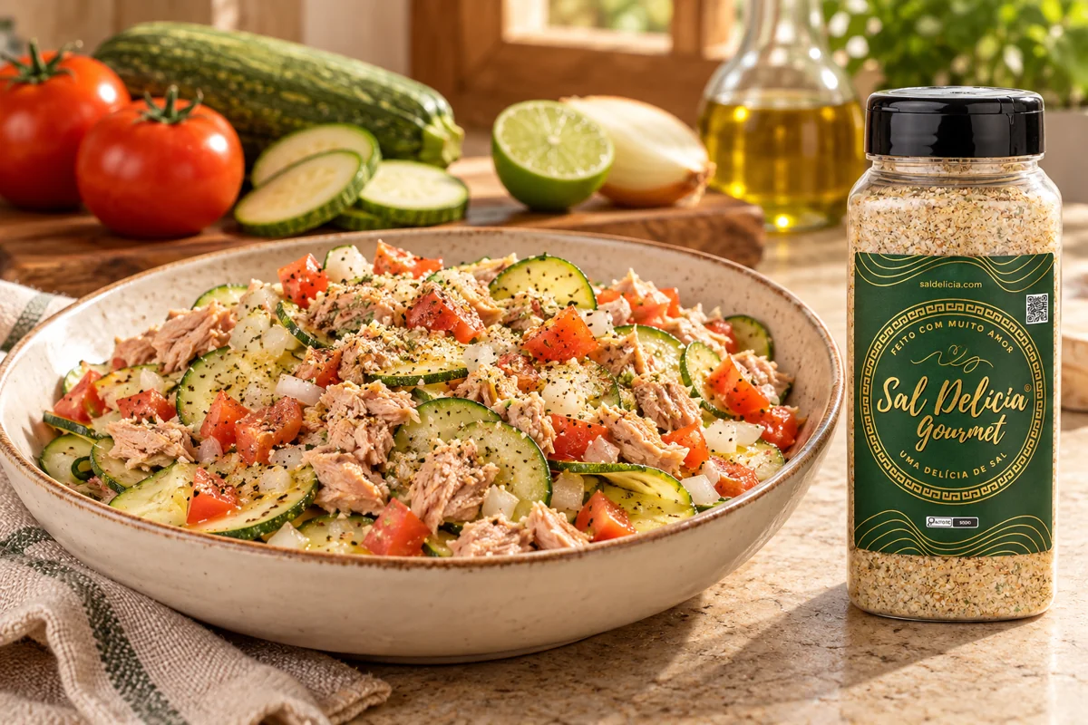 Ilustração do prato: Salada de atum com abobrinha