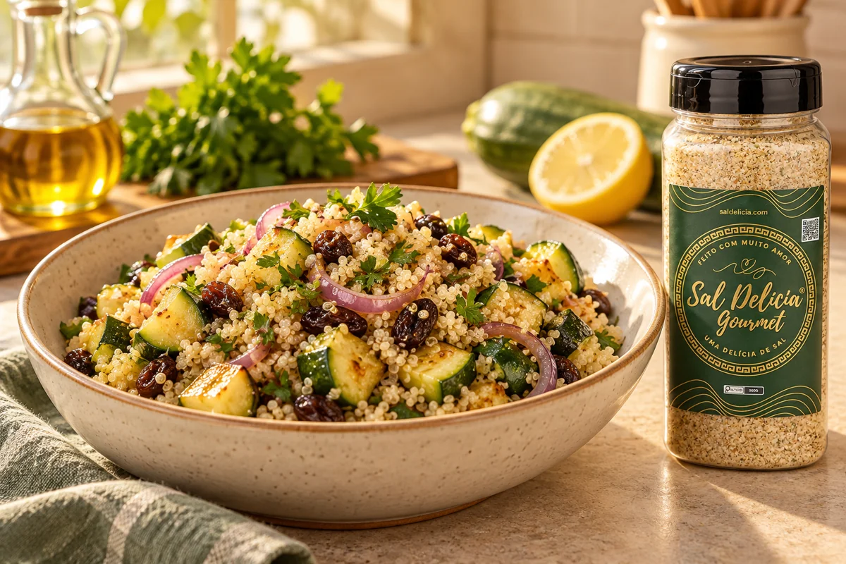 Ilustração do prato: Salada de quinoa com abobrinha
