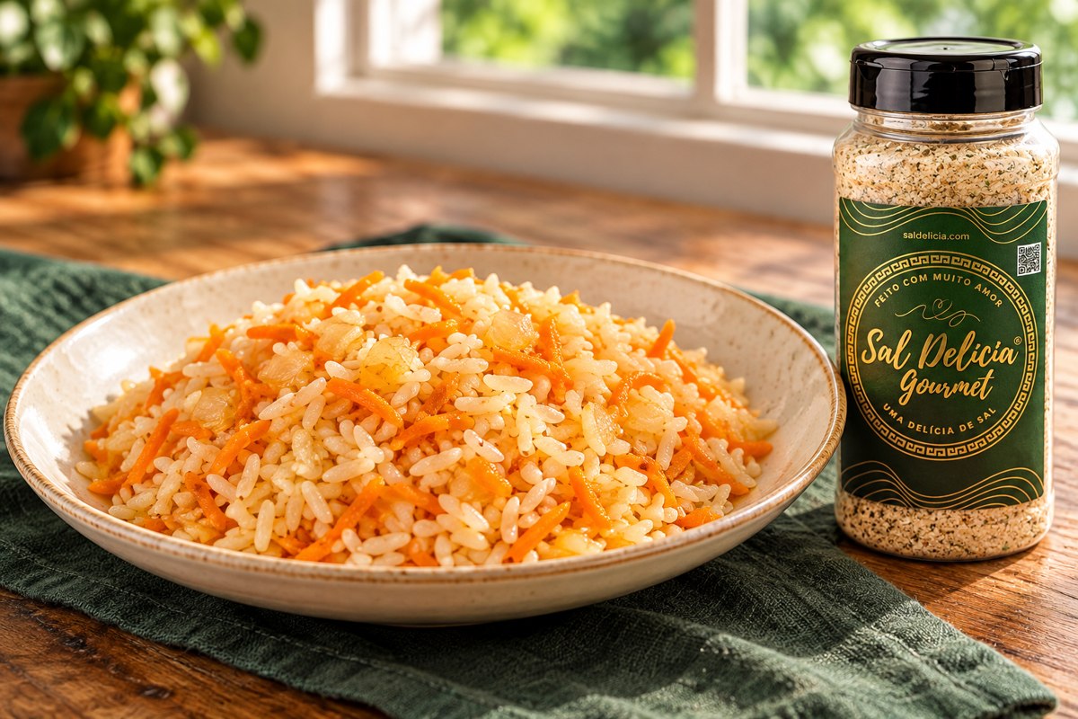 Ilustração do prato: Arroz com cenoura