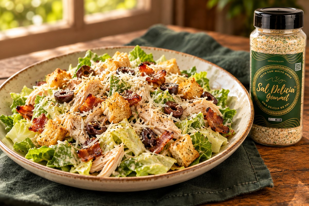 Ilustração do prato: Salada Caesar de frango