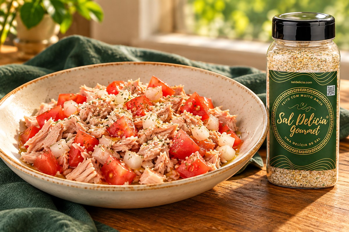 Ilustração do prato: Salada de atum com tomate