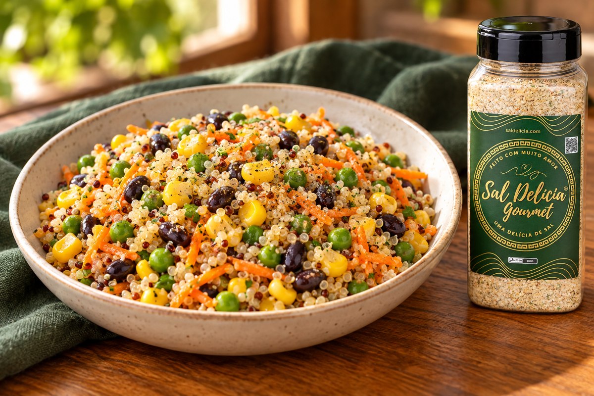 Ilustração do prato: Salada de quinoa com legumes