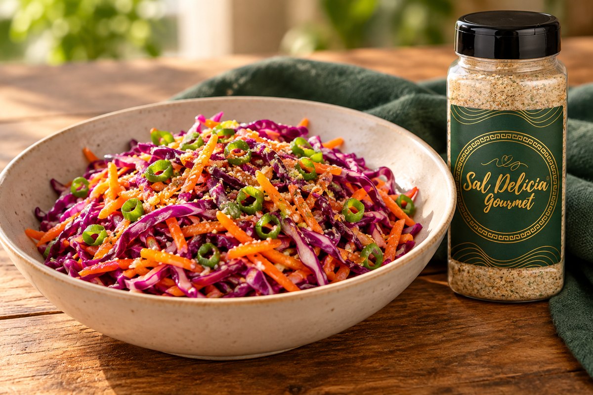Ilustração do prato: Salada de repolho roxo com cenoura
