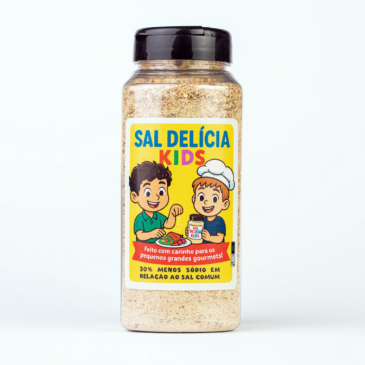 Sal Delícia Kids 350g – sal marinho artesanal com 30% menos sódio
